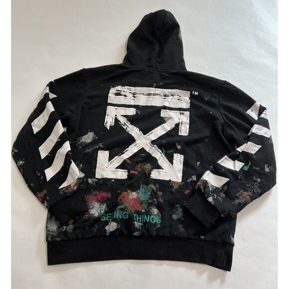 OFF-WHITE Diag Galaxy Brushed Over Hoodie in Black - Picture 4 of 5